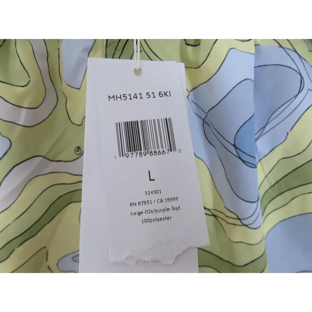 Lacoste Swim Shorts Mens Large Mid Length Print Multicolor Mesh Lined 6
